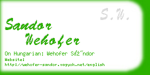 sandor wehofer business card